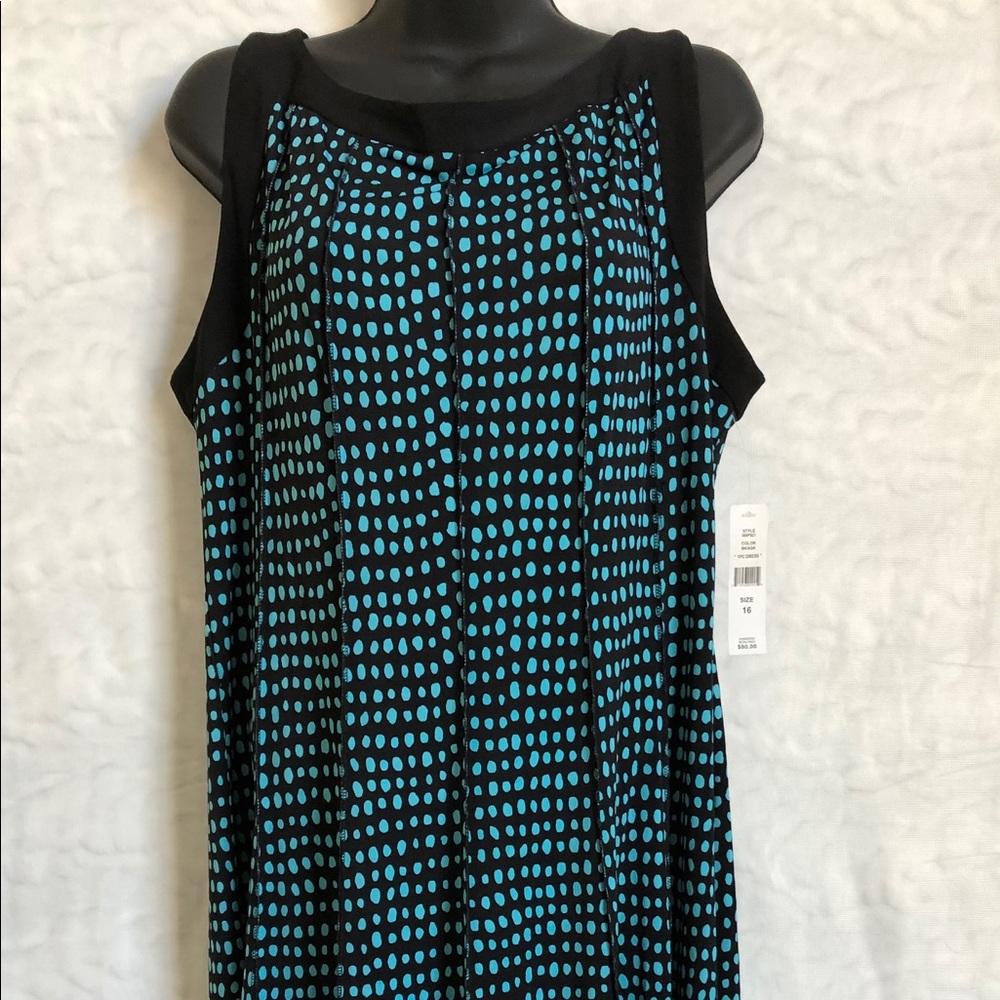 Black and Turquoise Polka Dot Dress